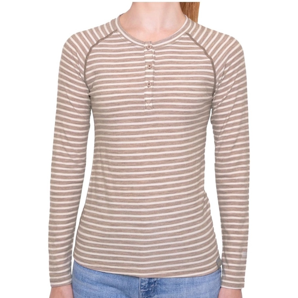Striped Long Sleeve Tee - Brown